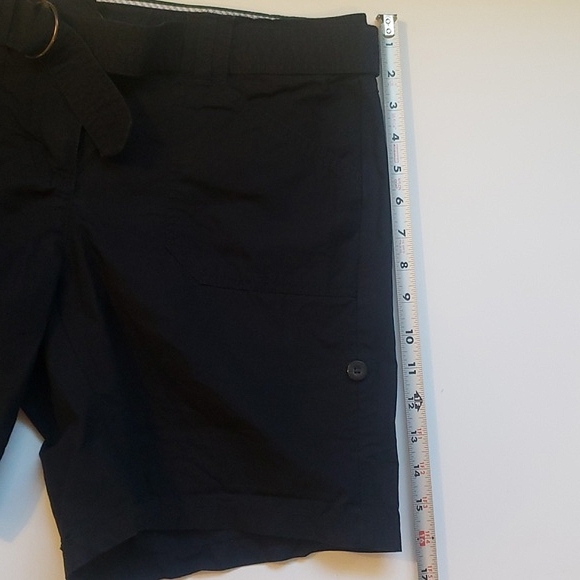 TOMMY HILFIGER ADJUSTABLE LENGTH BLACK BELTED CARGO SHORTS POCKETS SIZE 8 - Picture 8 of 10